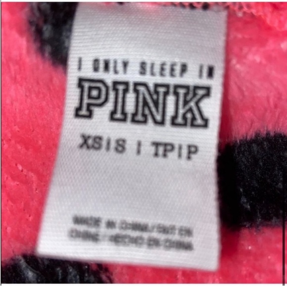 Victoria’s Secret Pink women’s polka dot hot pink plush robe size XS/S cozy warm - Picture 7 of 10